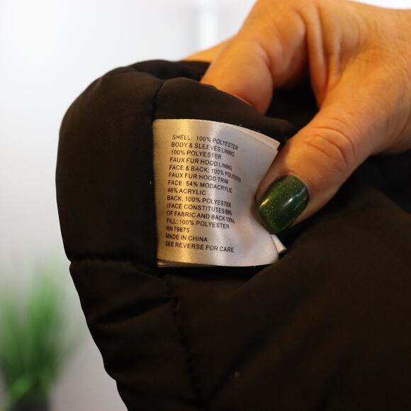 Michael Michael Kors Olive Faux Fur Hooded Parka Jacket Size S - Picture 5 of 5